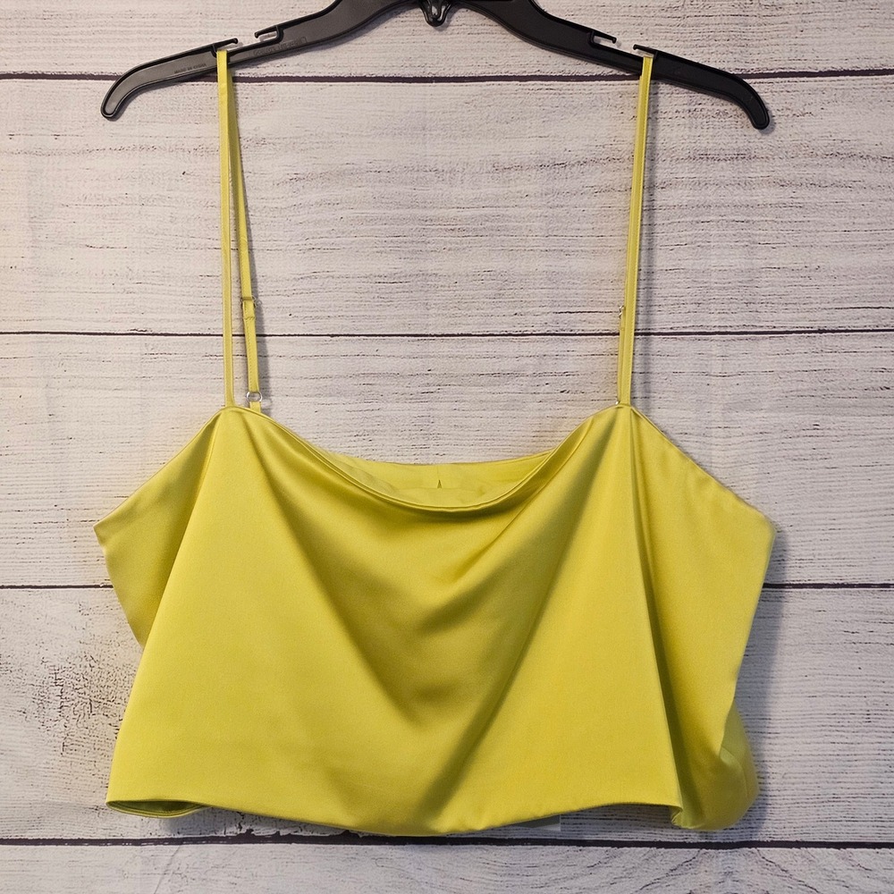 Antonio‎ Melani Callista Square Neck Satin Crop Top Women's 14 Lime NWT L186